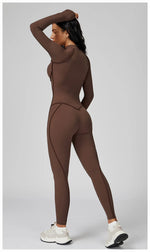 Load image into Gallery viewer, Seamless Zippered Yoga Jumpsuit With High Elasticity