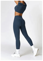 Load image into Gallery viewer, Seamless Sculpted Yoga Core Set Leggings Ribbed Contour
