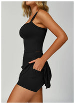 Load image into Gallery viewer, Luxe Contour 2 Piece Yoga Wear Ensemble Nylon Knit Fabric