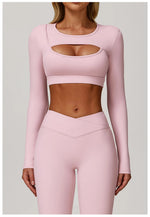 Load image into Gallery viewer, Sculpted Performance Long Sleeve Yoga Top Breathable