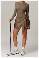 Load image into Gallery viewer, Backless Long Sleeve Contoured Bodysuit Jumpsuit