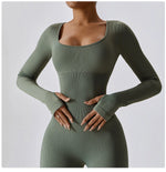 Load image into Gallery viewer, Seamless Contouring Yoga Bodysuit With Long Sleeves