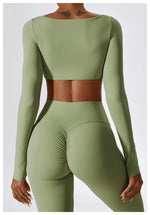 Load image into Gallery viewer, Contour Seamless Crop Yoga Performance Wear Long Sleeve