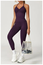 Load image into Gallery viewer, Breathable Contoured Halter Crop Sports Bra With Padding