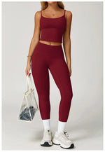 Load image into Gallery viewer, Performance Contour Seamless Two Piece Yoga Bra Set Nylon