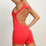 Load image into Gallery viewer, Backless One-Piece Yoga Tracksuit Breathable Nylon Knit