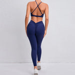 Load image into Gallery viewer, Two Piece Ribbed Seamless Studio Yoga Set Cross Back