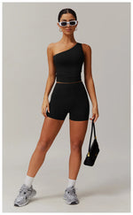 Load image into Gallery viewer, Single Shoulder Sport Bra Sculpt Contour Breathable