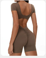 Load image into Gallery viewer, Backless Contour Jumpsuit Breathable Performance Nylon