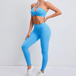 Load image into Gallery viewer, Two Piece Ribbed Seamless Studio Yoga Set Cross Back
