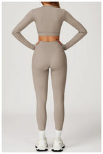 Load image into Gallery viewer, Two-Piece Contoured Breathable Yoga Set Leggings Silhouette