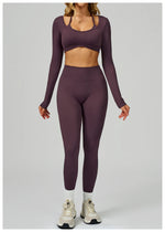 Load image into Gallery viewer, Seamless Contour 2-Piece Contemporary Yoga Set Breathable