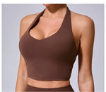 Load image into Gallery viewer, Breathable Hanging Neck Yoga Sports Bra With Contour Support