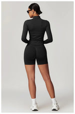 Load image into Gallery viewer, Zippered Performance Long-Sleeve Top Moisture-Wicking