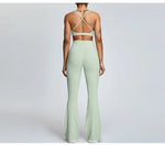 Load image into Gallery viewer, Seamless High Waist Contoured Flare Leggings For Training