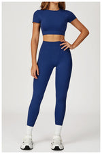 Load image into Gallery viewer, Two-Piece Contoured Breathable Yoga Set Leggings Silhouette