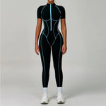 Load image into Gallery viewer, Contoured Zippered Performance Yoga Jumpsuit Nylon Knit