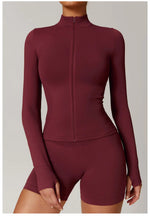 Load image into Gallery viewer, Seamless Long Sleeve Performance Jacket Zip Front Nylon