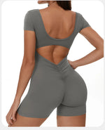 Load image into Gallery viewer, Backless Contour Jumpsuit Breathable Performance Nylon