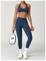 Load image into Gallery viewer, Contour Seamless Yoga Bra Hanging Neck Nylon Spandex