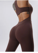 Load image into Gallery viewer, Zippered Contoured One-Piece Yoga Set Performance Wear