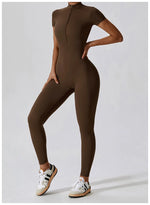 Load image into Gallery viewer, Seamless One Piece Yoga Bodysuit Zippered Breathable