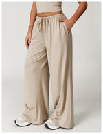 Load image into Gallery viewer, Breathable Contour Drawstring Wide Leg Athletic Pants
