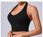 Load image into Gallery viewer, Breathable Hanging Neck Yoga Sports Bra With Contour Support