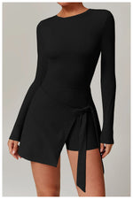 Load image into Gallery viewer, Backless Long Sleeve Contoured Bodysuit Jumpsuit