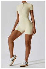 Load image into Gallery viewer, Seamless Contour Zippered Yoga Bodysuit Performance
