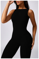 Load image into Gallery viewer, Sculpted Yoga Jumpsuit Ultra Breathable Nylon Knit Fabric