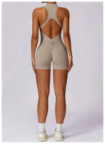 Load image into Gallery viewer, Luxurious Contour Performance Zip Front Yoga Romper