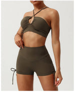Load image into Gallery viewer, Sculpted Hollow Contour Performance Yoga Shorts Set Nylon