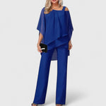 Load image into Gallery viewer, Women's Two Piece Set Off Shoulder Cape Top Wide Leg Pants Formal Style