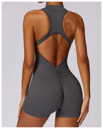 Load image into Gallery viewer, Luxurious Contour Performance Zip Front Yoga Romper