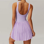 Load image into Gallery viewer, Luxurious Contoured Yoga Jumpsuit With Pleated Skirt Set