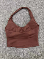 Load image into Gallery viewer, Breathable Hanging Neck Yoga Sports Bra With Contour Support