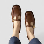 Load image into Gallery viewer, Women's Mary Jane Shoes Buckle Strap Square Toe Flat Style
