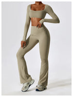 Load image into Gallery viewer, Contour Seamless Crop Yoga Performance Wear Long Sleeve