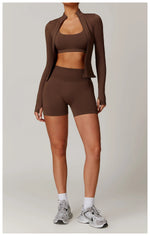 Load image into Gallery viewer, Seamless Long Sleeve Performance Jacket Zip Front Nylon