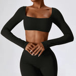 Load image into Gallery viewer, Contour Seamless Crop Yoga Performance Wear Long Sleeve