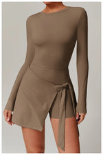 Load image into Gallery viewer, Backless Long Sleeve Contoured Bodysuit Jumpsuit