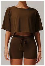Load image into Gallery viewer, Moisture Wicking Luxe Contour Yoga Top Short Sleeve