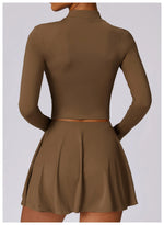 Load image into Gallery viewer, Luxurious Contoured Yoga Set Zippered Front Seamless Nylon