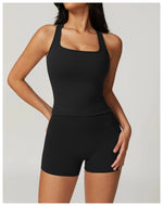 Load image into Gallery viewer, Two Piece Seamless Contour Yoga Leggings Set Nylon Knit