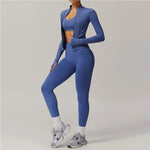 Load image into Gallery viewer, Performance Contoured Zippered Yoga Outfit Long Sleeve
