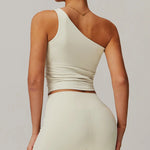 Load image into Gallery viewer, Single Shoulder Sport Bra Sculpt Contour Breathable