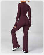 Load image into Gallery viewer, Zippered Contour Seamless Yoga Jump Suit Performance