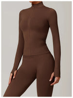 Load image into Gallery viewer, Seamless Long Sleeve Performance Jacket Zip Front Nylon