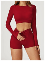 Load image into Gallery viewer, Two-Piece Contoured Breathable Yoga Set Leggings Silhouette